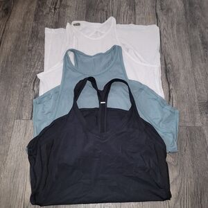 lululemon athletica Black, Blue, and White Tank Tops